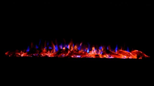 Touchstone Sideline Indoor/Outdoor Decorative Electric Fireplace -No Heat -GFI Plug for Outdoor Use -50" Wide -in Wall Recessed or Wall Mount -Realistic 3 Color Flame -Log & Crystal -Model 80017
