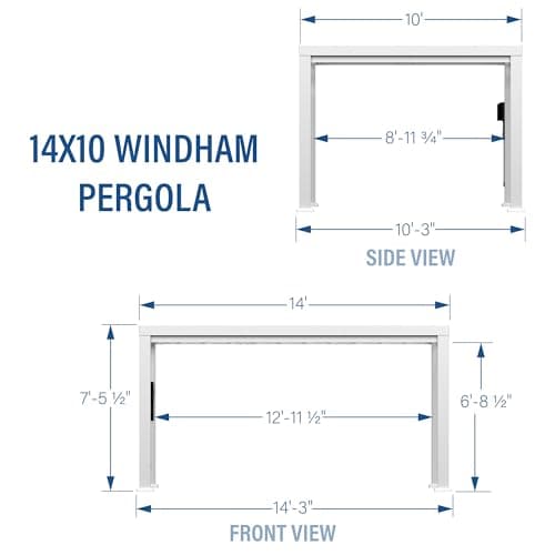 Backyard Discovery Windham 14' x 10' Modern Galvanized Steel Pergola Kit with Shade Sail Canopy, All-Season Durability, PowerPort, High-Wind Rating for Outdoor Patio, Garden, Deck, Entertaining