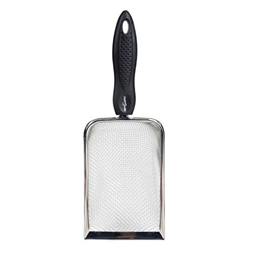 REPTI Zoo Reptile Sand Stainless Steel Fine Mesh Reptile Substrate Metal Sand Shovel Terrarium Substrate Long-Lasting Litter Cleaner Corner Scoop