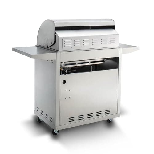 Blaze Outdoor Grill | Freestanding 32-inch Stainless Steel Propane Gas BBQ Grill | 4 Burner | Premium Outdoor Kitchen Grilling | Rear Infrared Burner & Grill Lights