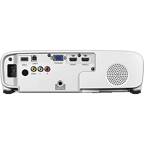 Epson Home Cinema 1080 3-chip 3LCD 1080p Projector, 3400 lumens Color & White Brightness, Streaming/Gaming/Home Theater, Built-in Speaker, Auto Picture Skew, 16,000:1 Contrast, Dual HDMI-White, Medium