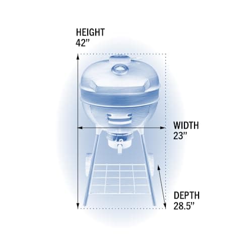Napoleon - PRO22 Charcoal Kettle Grill, Black, Porcelain Enameled Lid and Bowl, Chrome Plated Cooking Grid