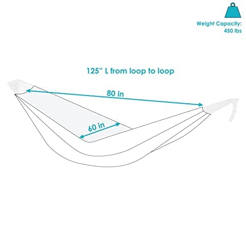 Sunnydaze Double Brazilian Cotton Hammock for Outside - 450-Pound Capacity Outdoor Hammock - Sea Grass