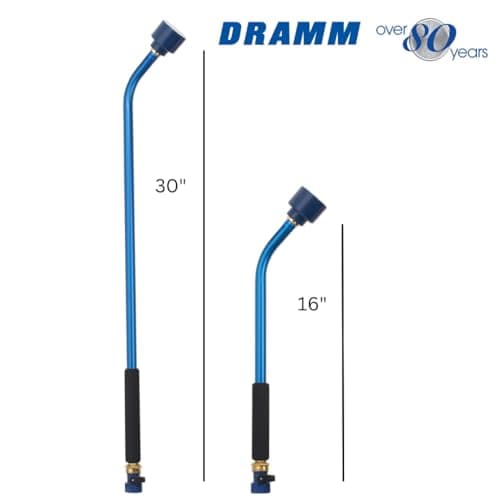 Dramm Sunrise Soft Rain Watering Spray Wand – 36” Long, Blue – Gentle Full-Flow Spray with Shut-Off Valve & 8” Foam Grip – Lightweight & Durable for Gardens, Hanging Baskets & Planters