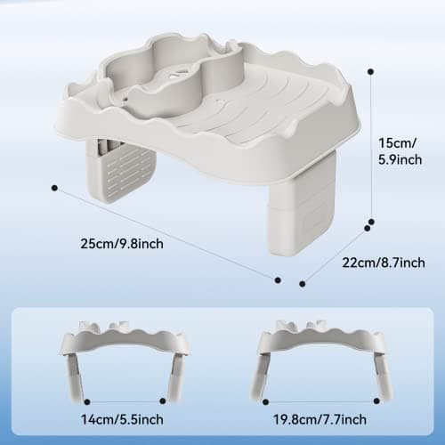 Anivia Hot Tub Table Tray, Hot Tub Accessories for Intex PureSpa, Nonslip Caddy Holds 2 Drinks, Keep Snacks-Drinks Handy and Dry, Fits Outdoor Inflatable Spa/Pool/Hot Tub Wall (Beige)