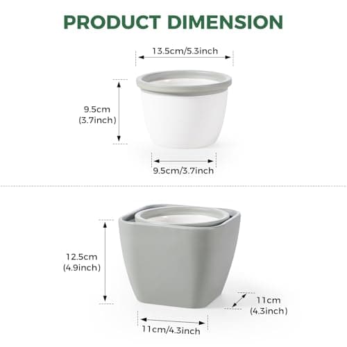 African Violet Pot Self Watering Ceramic Planter Pots, Easy Self Watering Planter for Busy Plant Lovers, Automatically Absorb Appropriate Amount of Water - Plants Not Included