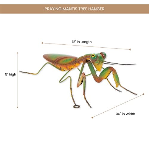 Bits and Pieces - Praying Mantis Tree Hanger - Whimsical Yard Decoration - Realistic Tree Sculpture - Weather-Resistant Garden Peeker Hugger for Outdoor and Landscape Décor - 12" x 5" x 3½"
