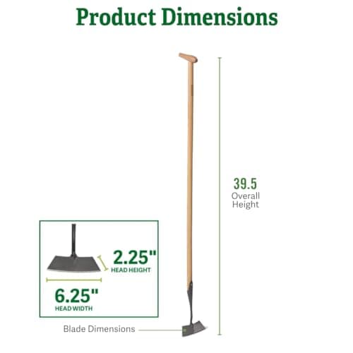 Gardener's Supply Company Lifetime Dutch Hoe | High-Carbon Boron Steel Blade & 54" Long European Ash Wood T-Handle | Easy to Use Gardening Tool