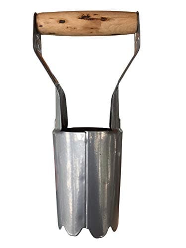 Garden Guru Steel Bulb Planter Tool for Planting Bulbs - High Carbon Steel & Comfortable Wood Carved Handle - Depth Marker for Consistent Planting Flowers Tulips, Daffodils, Dahlias