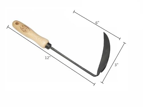 DeWit Korean Right Hand Hoe - Versatile Ho-Mi Garden Tool with Tempered Boron Steel Blade & Ash Hardwood Handle (12" Total Length, 0.65lbs)