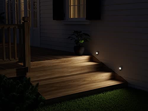 Good Earth Lighting Battery Operated LED Landscape Path or Deck Lights in Bronze, Motion Sensor with Auto Off, 50 Lumens, 5000K Color Temperature, Set of 2 Lights