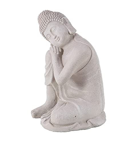 Deco 79 Magnesium Oxide Buddha Decorative Garden Sculpture Indoor Outdoor Meditating Garden Statue, Outdoor Sculpture 13" x 13" x 20", Gray