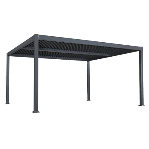 PURPLE LEAF Louvered Pergola 13' x 15' Large Patio Aluminum Pergola Modern Outdoor with Adjustable Roof for Deck Garden Yard Hardtop Gazebo