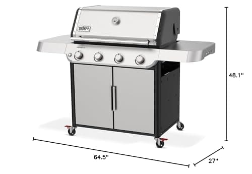 Weber Genesis S-415 Liquid Propane Gas Grill, Stainless Steel