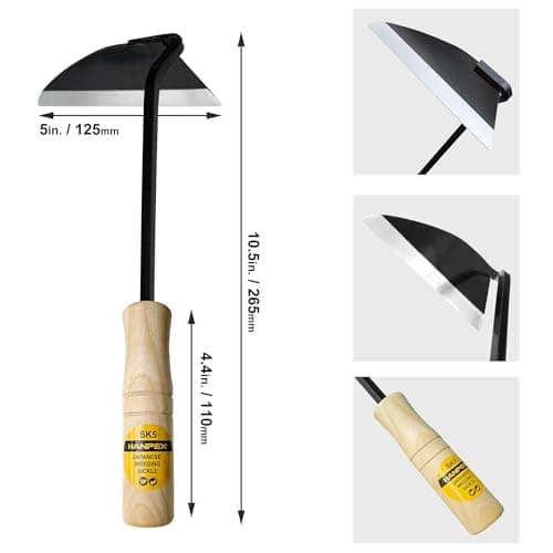 Japanese Wide Blade Gardening Tools I Premium Quality Hand Hoes/Weeding Sickle Have Very Sharp Edge for Quick Work