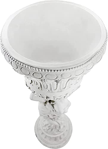 Design Toscano Les Filles Joyeuses Dancing Maidens Pedestal Column Plant Stand with Urn, 36 Inch Tall, Cast Stone Resin, Antique Stone Finish