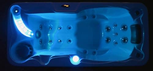Hudson Bay HBSL 1-Person Hot Tub with 19 Therapy Jets and Digital Controls – White Acrylic Interior and Mocha Exterior Cabinet - Ideal for Indoor/Outdoor - Small and Portable Spa