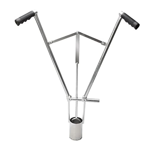 AIWFL Seedling Transplanter Long Handled Bulb Planter, Stainless Steel Manual Plant Transplanter Weeder Sod Plugger Flower Planting Garden Tool