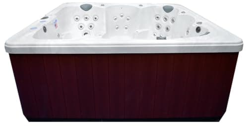 Home & Garden HG90 6-Person Hot Tub with 90 Therapy Jets and Bluetooth Audio – Sterling or White Acrylic Interior and Mocha Exterior Cabinet - Ideal for Backyard Relaxation and Hydrotherapy