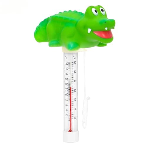 XY-WQ 2 Packs Floating Pool Thermometer, Large Size Easy Read for Water Temperature with String - Indoor and Outdoor Swimming Pools and Spas (Crocodile & Crab 04)