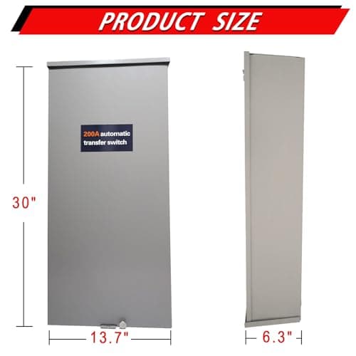 200 Amp Single Phase Generator Automatic Transfer Switch w/Power Management Replacement for Generac RXSW200A3 for Indoor and Outdoor Use, 120/240 V, Service Entrance Rated, NEMA 3R Aluminum Enclosure