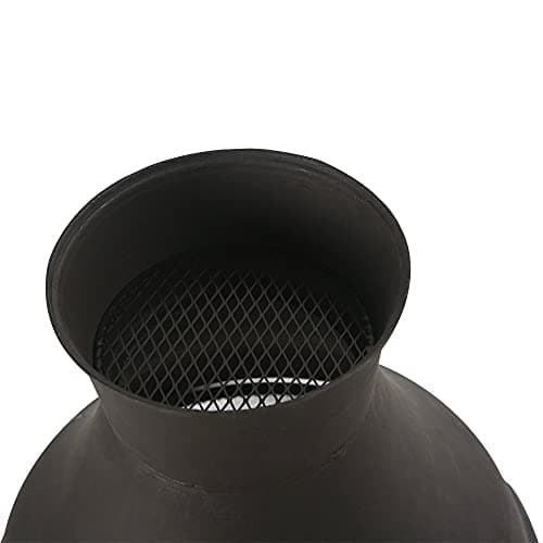 BALI OUTDOORS Wood Burning Fire Pits Chimenea Outdoor Fireplace Wooden Firepit, Brown-Black