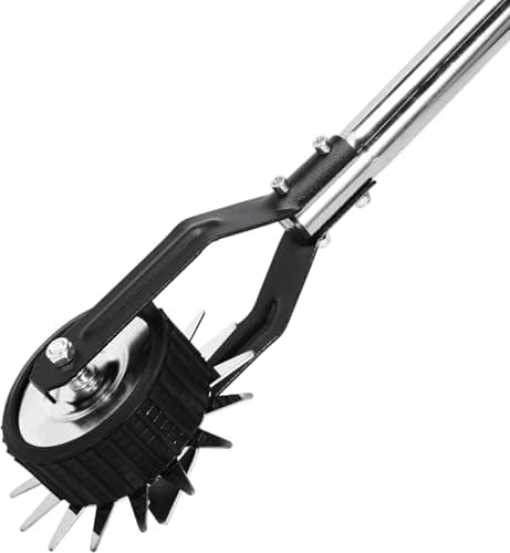 Wheel Rotary Edger Manual Lawn Tool for Sidewalk Edger Rotary Wheel Rotary Wheel Manual Edger Lawn Tool Strong 4 Sections Stainless Steel Handle