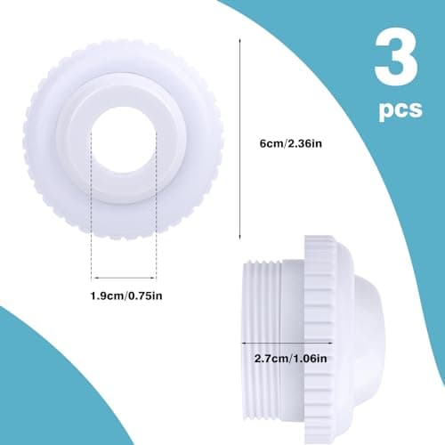 3 Pieces 3/4-Inch pool jet nozzles SP1419D Opening Water Directional Flow Inlet Pool Return Jet Fittings Spa with 1-1/2 Inch MIP Thread