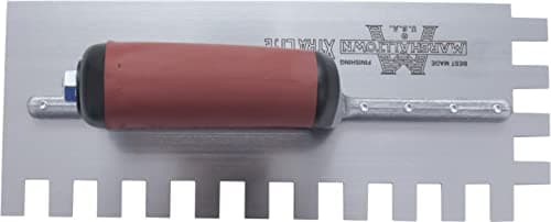 MARSHALLTOWN Standard Notched Trowel, Square Notch, 13x19x13 mm Notch Size, DuraSoft Right-Handed Handle, Flooring and Tiling, Tile Tool, Made in the USA, 781SD
