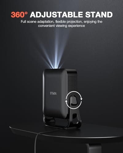【360°Adjustable Stand & Auto Focus/Keystone】Mini Projector with WiFi and Bluetooth, Native 1080P Portable Outdoor Movie Projector, VOPLLS Home Projector 4K Support for HDMI/USB/AV/Phone/Laptop