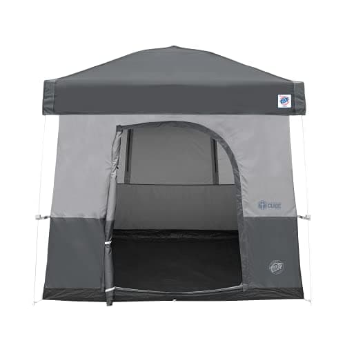E-Z UP Camping Cube Sport, Converts 10' Angled Leg Canopy into Camping Tent, Grey (Canopy/SHELTER/Poles NOT Included)