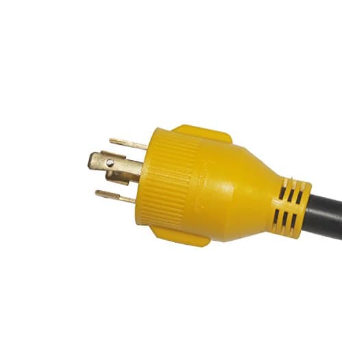 30 Amp Generator to RV Power Adapter,4-Prong 125/250V Male Locking Plug to Run 30A RV Camper Trailer - NEMA L14-30P to TT-30R RV Extension Cord,30 Amp 125V RV Outlet,STW10/3,12-inch
