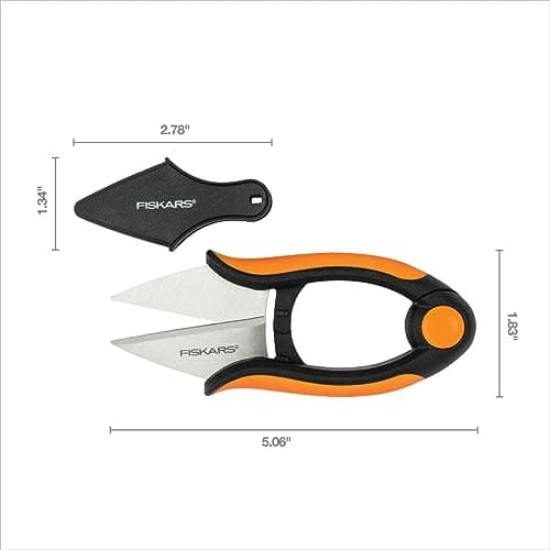 Fiskars Herb Garden Herb Scissors, 5-Inch Garden Shears, Handheld Herb Snips with Sheath and SoftGrip Handle, Dishwasher Safe