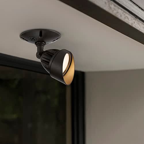 Maxxima LED Outdoor Flood Wall Light, Exterior Security Light w/Adjustable Head, 800 Lumens, 3000K Warm White, Brown (2 Pack)