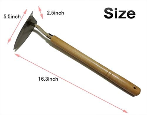 Japanese Garden Landscaping Triangle Hoe with Stainless Steel Blade & Wood Handle Made in Japan Traditional Craftsmanship