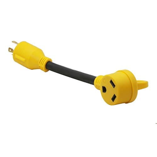 30 Amp Generator to RV Power Adapter,4-Prong 125/250V Male Locking Plug to Run 30A RV Camper Trailer - NEMA L14-30P to TT-30R RV Extension Cord,30 Amp 125V RV Outlet,STW10/3,12-inch