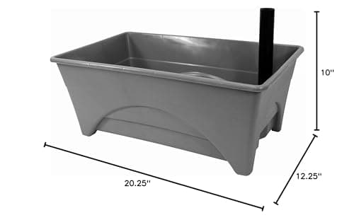 Emsco Group Start Pickin' Raised Bed Grow Box – Self Watering and Improved Aeration – Starter Box or Small Herb Garden Growing - 10" Bed - 12x20 Growing Area - Slate