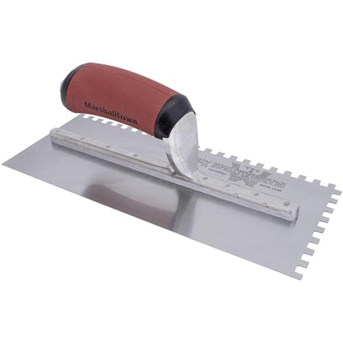 MARSHALLTOWN Standard Notched Trowel, Square Notch, 6x6x6 mm Notch Size, DuraSoft Left-Handed, Flooring and Tiling, Tile Tool, Made in the USA, 702SDL