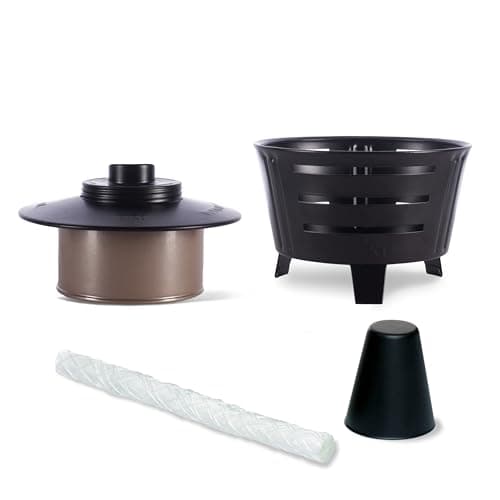 TIKI Mini Fire Pit Tabletop Torch 2-Pack, Outdoor Decorative TIKI Torch for Patio, Backyard, and Garden, Black Metal Tabletop Flame Torch, Includes Long Lasting Wick and Snuffer