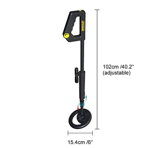 allsun Beach Metal DIY Beginner Detector Adjustable 40.6 Inch Water Full Proof Gold Handheld Metal Finder 6” Search Coil Black