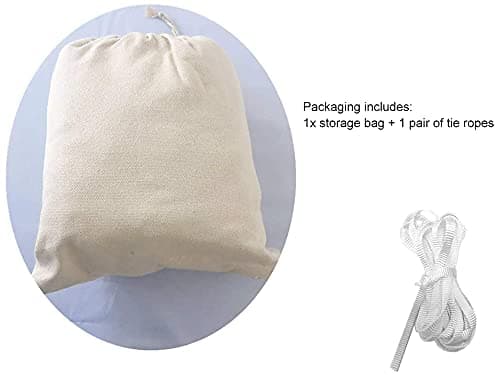Xuanmuque Double Sized Boho Macrame Cream Hammock with Elegant Tassels and Fishtail Knitting 485Lbs Includes Tie Ropes and White Drawstring Bag for Women