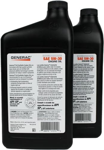 Generac 5W-30 Full Synthetic Oil Change Kit 2 Quarts oil and Filter