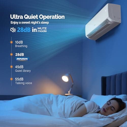 ROVSUN 9000 BTU Wifi Enabled Mini Split Air Conditioner & Heater with Inverter, 19 SEER2 Energy Saving 115V Ductless Split AC Unit with Pre-Charged Condenser, Heat Pump & Installation Kit