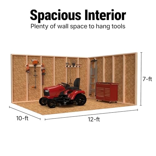 Handy Home Products Designer 12x10 Wooden Storage Shed with Dormer, Windows, and Floor Kit- Paint and Shingles not Included