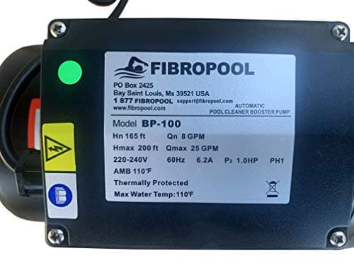 FibroPool 1HP Universal Pool Cleaner Booster Pump - High-Efficiency, Quiet Operation, Compatible with Polaris and Other Pressure-Side Swimming Pool Cleaners - BP100
