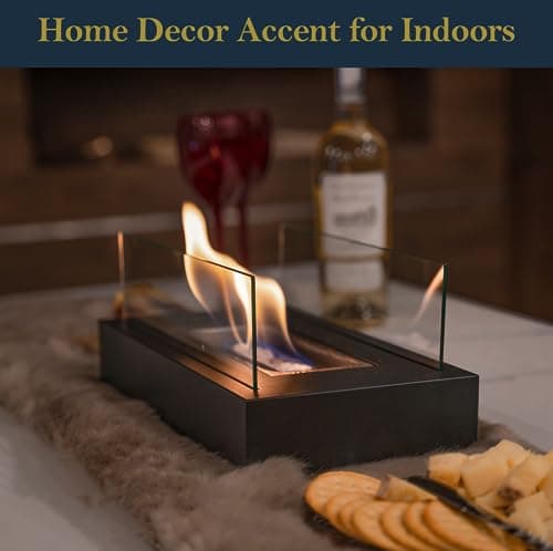 Tabletop Fire Pit with Smores Maker Kit Portable Indoor/Outdoor Mini Small Fireplace Table Top Decor Home Patio Balcony Backyard Gifts for Women Mom Her Wedding Mothers Day Housewarming Birthday Gift