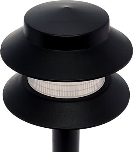 GreenLighting Paradise Low Voltage Landscape Pathway Lights - 2 Tier Outdoor Garden Lights - Easy, Simple Installation - Walkway, Lawn, Landscape Lighting (Black, 8 Pack)