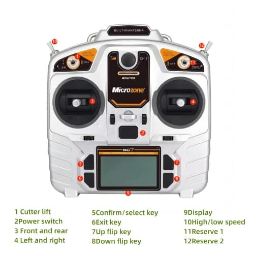 Remote Control Lawn Mower Small Crawler Oil-Electric Hybrid Four-Wheel Drive Lawn Mowing and Weed Whacker(550)