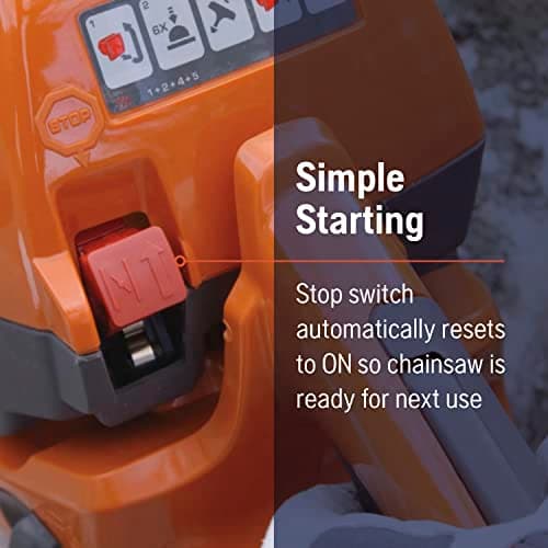 Husqvarna 130 Gas Powered Chainsaw, 38-cc 2-HP, 2-Cycle X-Torq Engine, 16 Inch Chainsaw with Automatic Oiler, For Wood Cutting and Tree Pruning, Orange