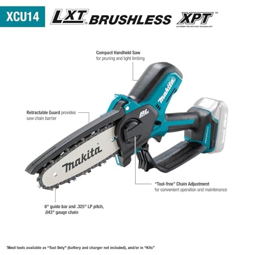 Makita XCU14Z 18V LXT® Lithium-Ion Brushless Cordless 6" Pruning Saw, Tool Only